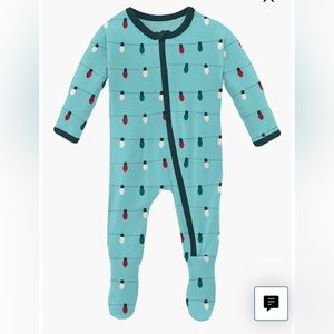 Kickee Pants iceberg holiday lights onsie